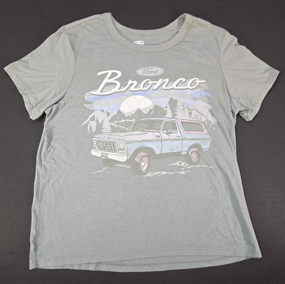Ford Bronco Graphic T-Shirt Women Large Gray Official Licensed Hybrid Apparel